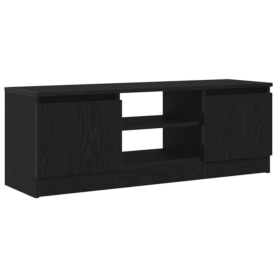 vidaXL TV-Schrank in Schwarz und Eichen-Optik aus Holzwerkstoff, B/T/H: 102 x 30 x 36 cm - Bild 2