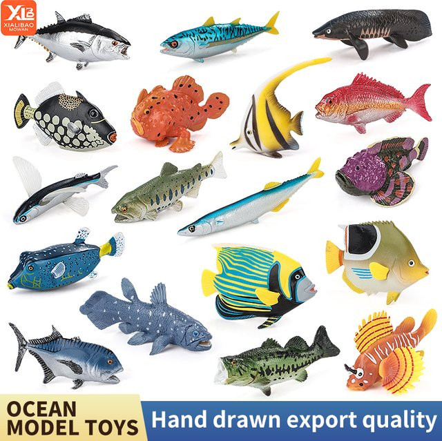 XIALIBAOMOWAN Kleine Marine Ozean Tier Actionfiguren Set, Meerestiere, Kunststoff, Bunt / Mehrfarbig - Bild 1