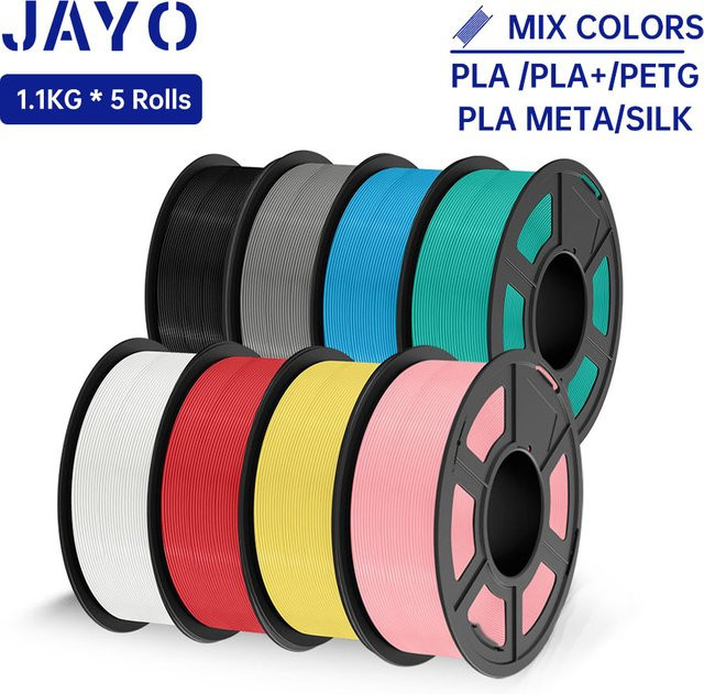 JAYO 3D-Drucker-Filament 1,75 mm Multicolor FDM für PLA, Silk, PETG und ABS, 1,1 kg pro Rolle - Bild 1