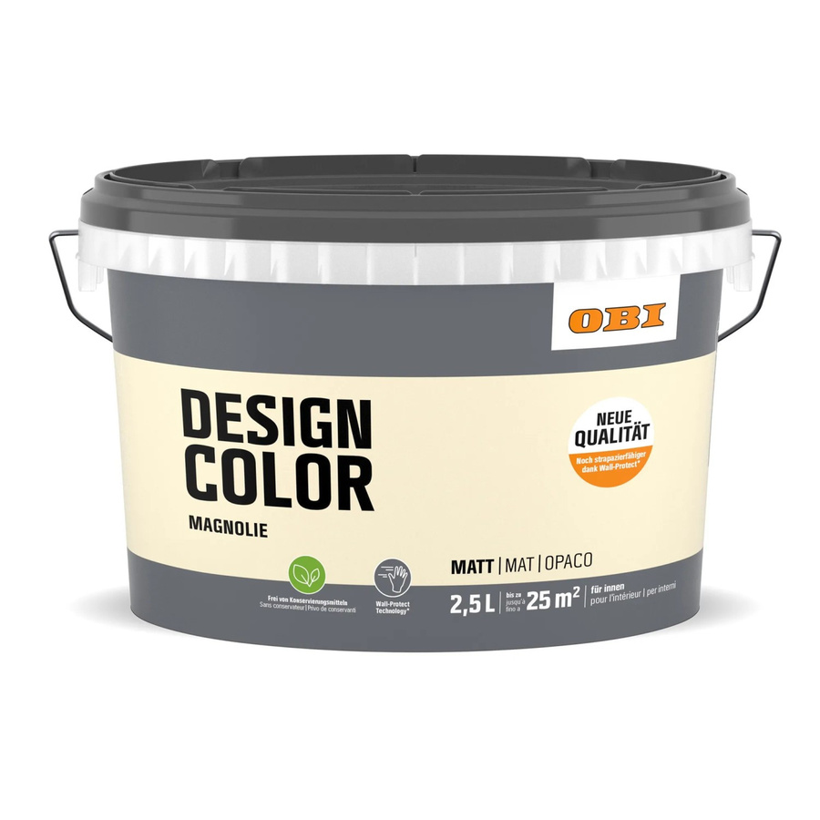 OBI Design Color Dispersion Wandfarbe Magnolie Beige in Wasserbasis - Bild 2