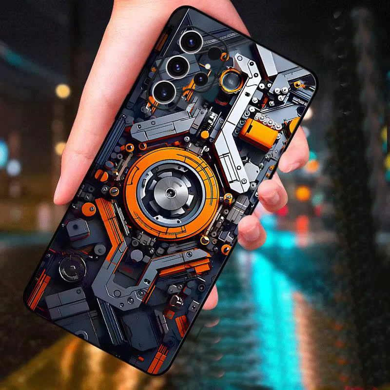 LED Anrufleuchte Handyhülle für Samsung S25 S24 S26 Ultra S23 S22 Plus A56 A36 A16 A06 in Orange mit Blitzfunktion - Bild 4