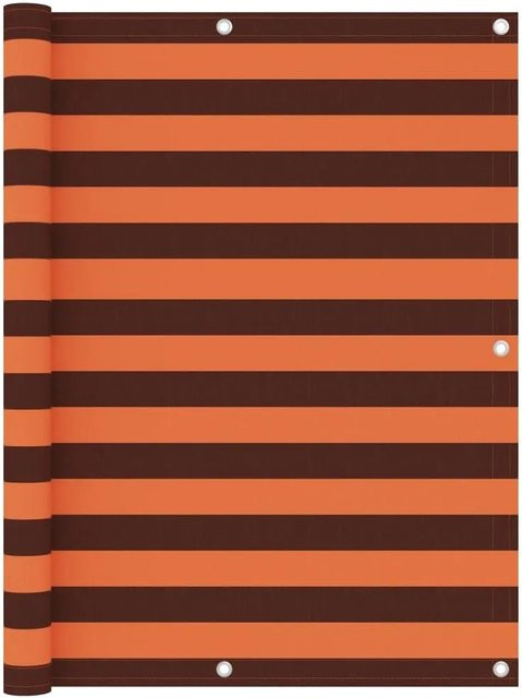 vidaXL Balkon-Sichtschutz aus Oxford-Gewebe in Orange und Braun, Höhe: 120 cm, Breite: 600 cm - Bild 1