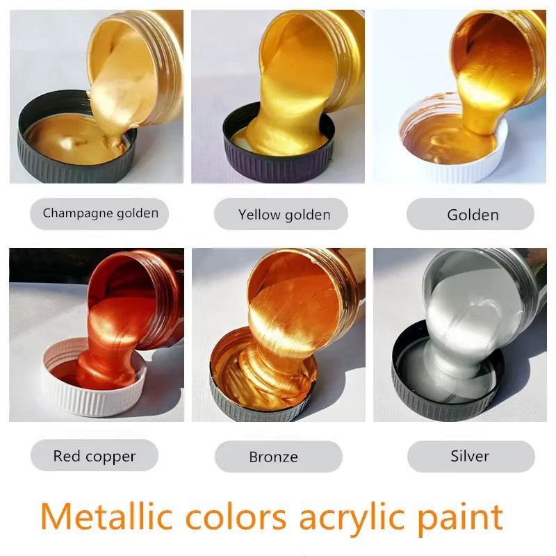 Goldene metallische Acrylfarbe für DIY-Projekte und Statuen, 60 ml - Bild 2