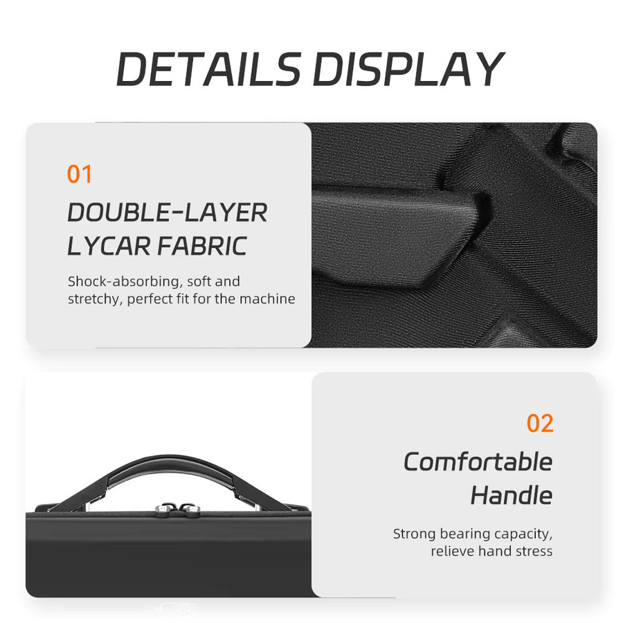 XFJI Aufbewahrungstasche für DJI Ronin RS 4 Mini Combo Gimbal-Stabilisator Zubehör, Tragbare Nylon-Hartschalen-Tragetasche, Schwarz - Bild 5