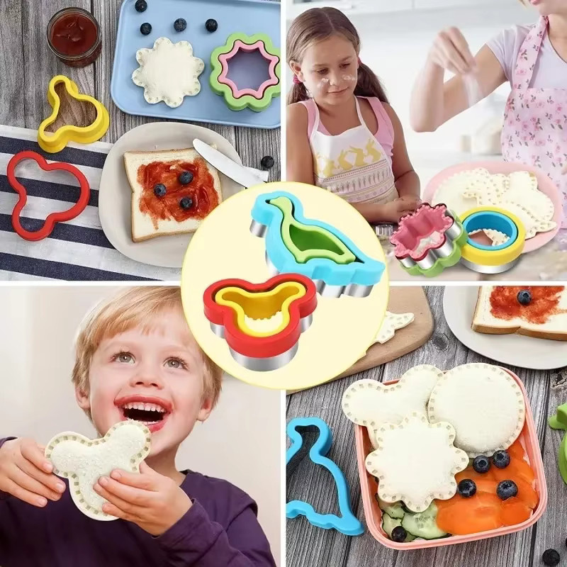 FSMHOME Sandwich-Ausstecher Set für Kinder mit Versiegelung in Mehrfarbig, ideal für Brot, Kekse und Bento-Boxen - Bild 4