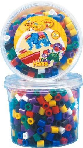 HAMA Bügelperlen Maxi, Dose Vollton Mix, 600 Perlen, ab 3 Jahren - Bild 1
