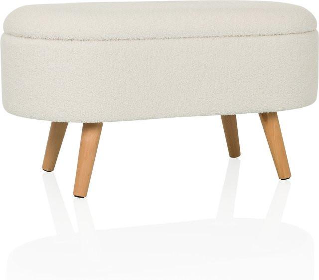 hjh LIVING Sitzbank STORIANO in Beige mit Bouclé-Stoff und Holzbeinen - Bild 1