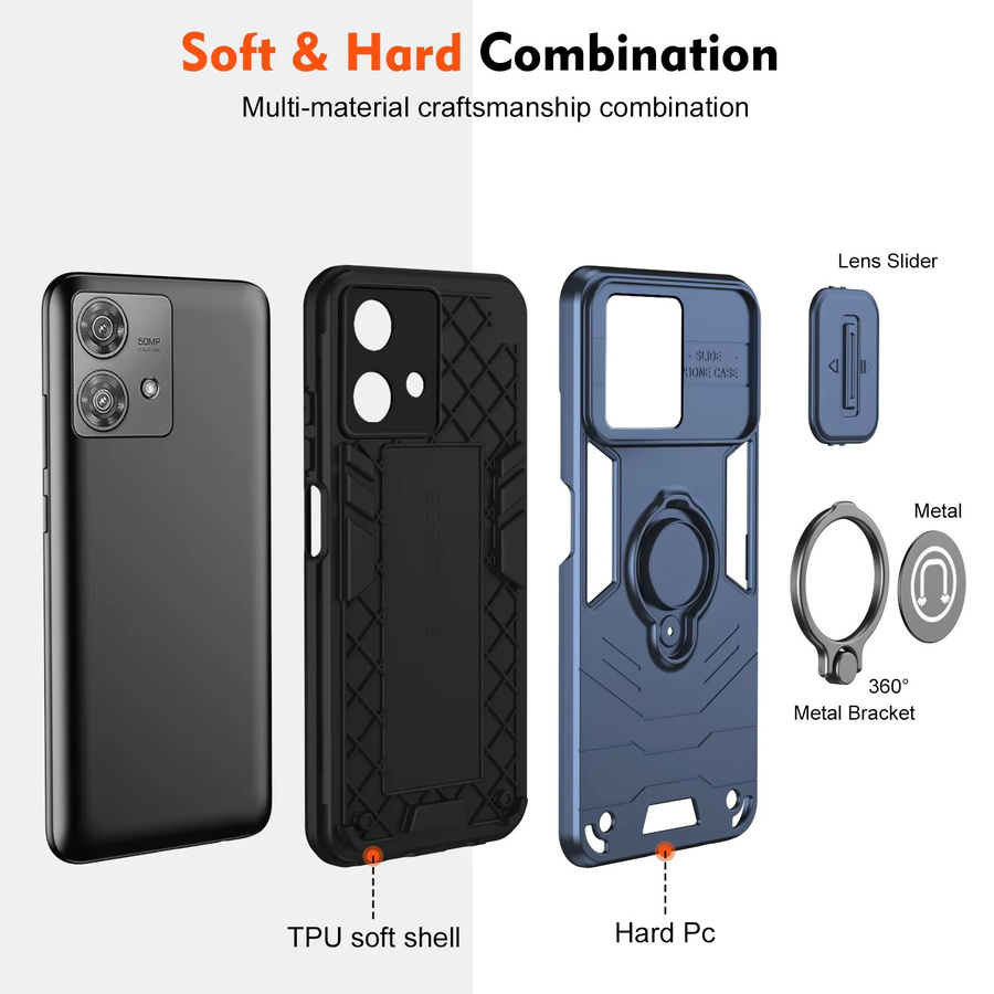 Schutzhülle mit Objektivschutz für Motorola Moto Edge 40 50 Neo G22 G04 G24 G34 G84 G14 G54 G53 G55 G35 G85 5G in Grau und Blau - Bild 3