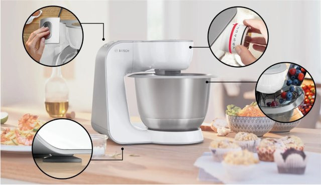 Bosch MUM58200 Serie 4 Küchenmaschine in Grau und Weiß - Bild 1