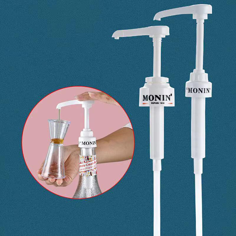 Monin Sirup Pumpe für 1l Flaschen, schwarzer Flüssigkeitsspender aus Kunststoff - Bild 1