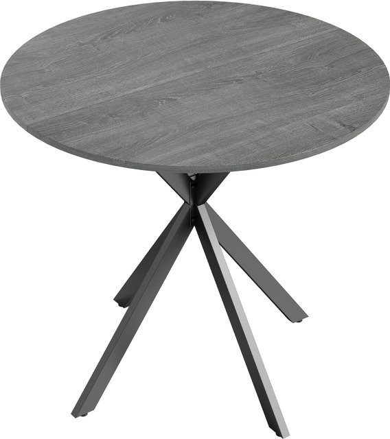Runder Esstisch HOMCOM im Industriestil mit Stahlbeinen, Durchmesser: 80 cm, Grau - Bild 1