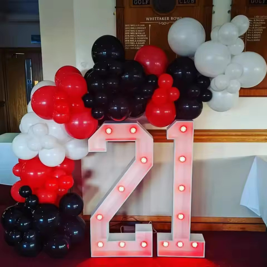 Mtrong Te Luftballon-Girlandenbogen-Set aus Latex mit 98 Stück in Rot, Schwarz und Weiß für Geburtstag, Hochzeit und Party-Dekorationen - Bild 2