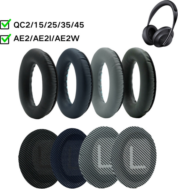 Ersatz-Ohrpolster für Bose QuietComfort QC-35, QC-35-II, QC-25, QC-15, QC-2 Ae2/Ae2i/Ae2W in Schwarz mit erhöhter Dicke - Bild 1