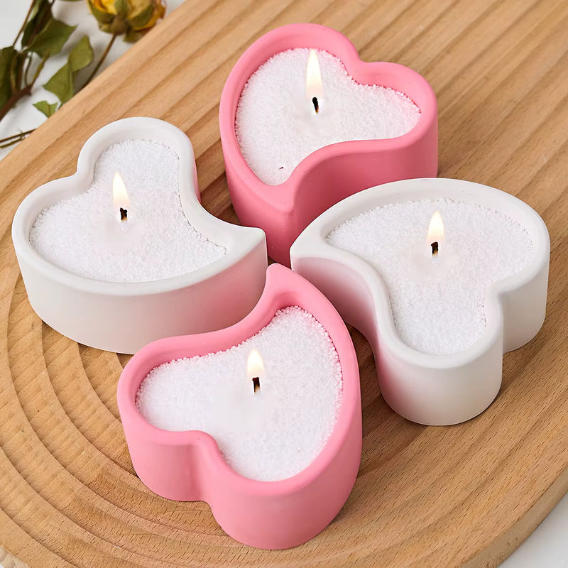 UDOCOOL Unregelmäßige Herz Kerzenform aus Silikon in Rosa für Duftkerzen, Gips, Beton oder Keramik - Bild 3