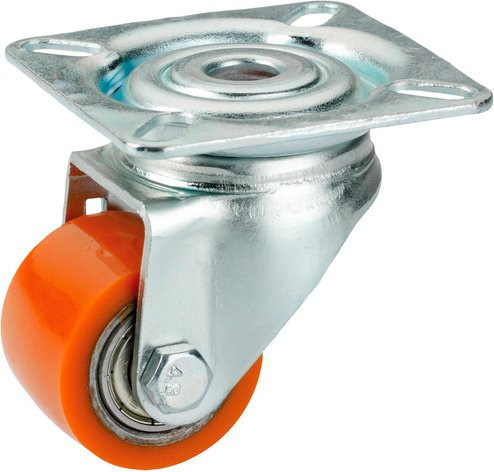 Dörner+Helmer Lenkrolle mit Platte aus verzinktem Stahl in Orange - Bild 1