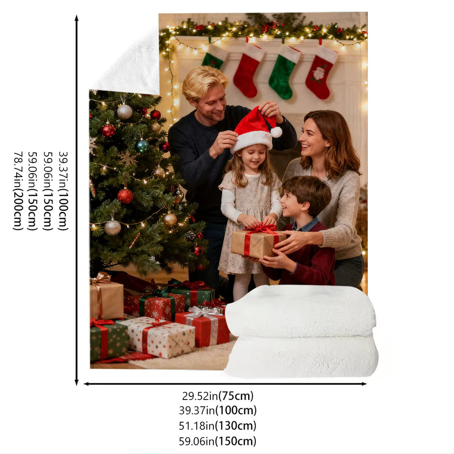 SRH Weihnachts-Baby-Flanellblanke mit niedlichen Weihnachtsmotiven, antistatisch und weich für Kinderbetten - Bild 5
