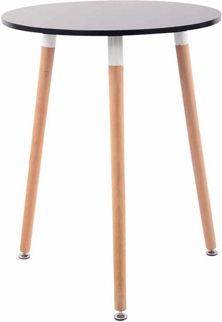 TPFLiving Tisch Amily Cappuccino rund in Schwarz mit MDF-Laminat, Durchmesser: 60 cm, Höhe: 75 cm - Bild 1