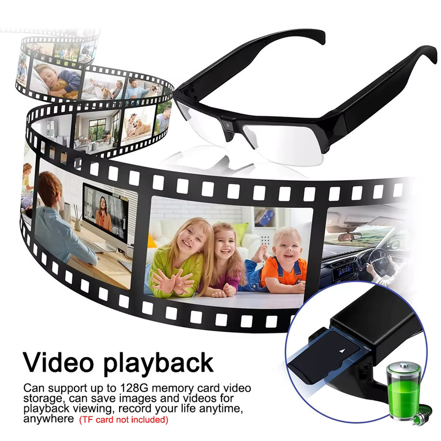 Virwir Action-Brille mit HD 1080P Videorekorder für Outdoor-Sport und Radfahren in Schwarz - Bild 2