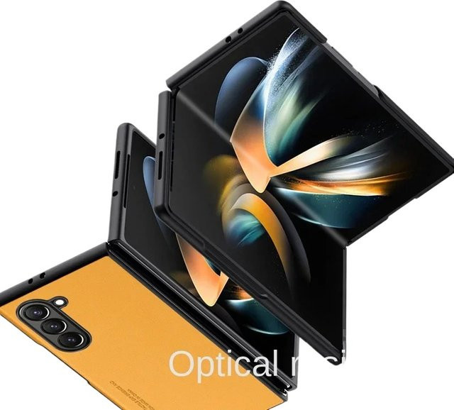 Schutzhülle aus Kohlefaser und PU-Leder für Samsung Galaxy Z Fold 7 6 5 4 3 5G in Gelb - Bild 1