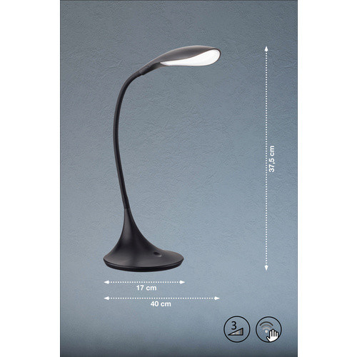 Fischer & Honsel LED Tischleuchte Nil, dimmbar, Schwarz, B/H: 17 x 37,5 cm - Bild 3