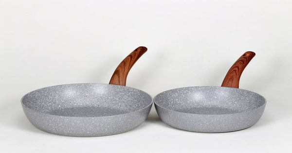 Pfannenset Nevada 2-teilig aus Keramik in Grau, Durchmesser: 24 cm und 28 cm