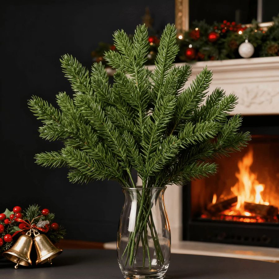 Künstliche Blumenkränze in Grün für Weihnachtsbaum und Vasen-Dekorationen zur DIY-Gestaltung - Bild 5