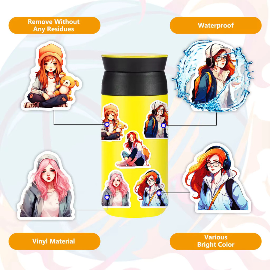 50 Stück Charakter Aufkleber für Kinder und Mädchen in Multicolour von BulingBulingStickers Shop - Bild 6