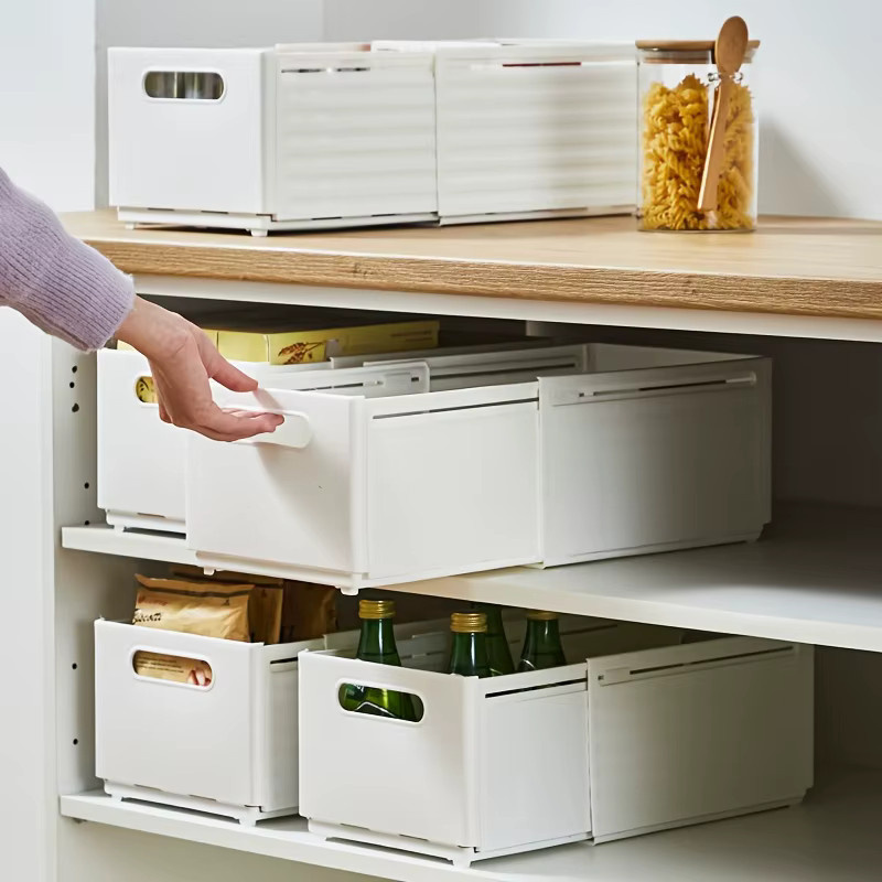 Untior 3-teiliges faltbares Aufbewahrungsbox-Set aus PP-Kunststoff in Weiß für Schlafzimmer, Büro und Badezimmer - Bild 2