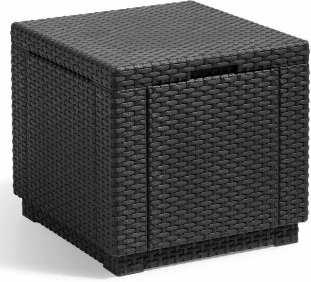 ALLIBERT by KETER Cube Aufbewahrungshocker in Graphit Grau Schwarz Matt - Bild 1