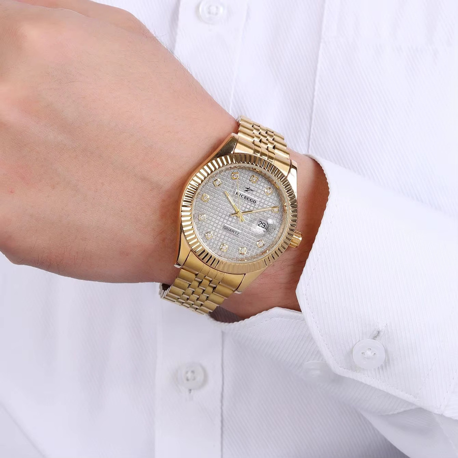 RICECGO Armbanduhr Quarz, Edelstahl, Weiß, Herren - Bild 3