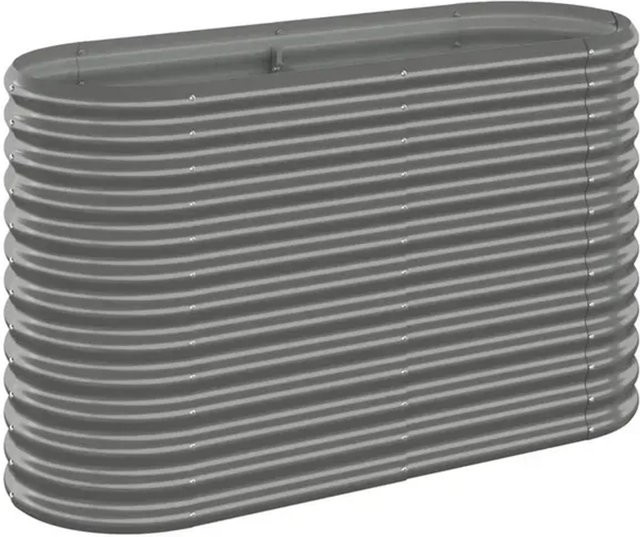 vidaXL Hochbeet aus pulverbeschichtetem Stahl in Grau, B/T/H: 114 x 40 x 68 cm - Bild 1