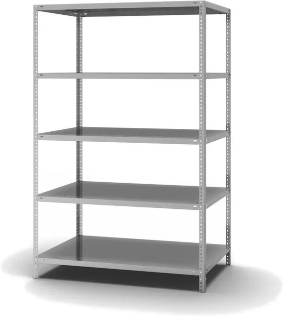 PROREGAL Fachbodenregal Light-Duty mit 5 Ebenen, verzinkt, Farbe: Silber, H x B x T: 200 x 130 x 50 cm - Bild 1