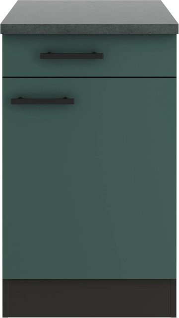 OPTIFIT Verona405 Küchen-Unterschrank in Steingrün mit modernem Design und melaminbeschichteter Qualitätsspanplatte, Breite: 50 cm - Bild 1