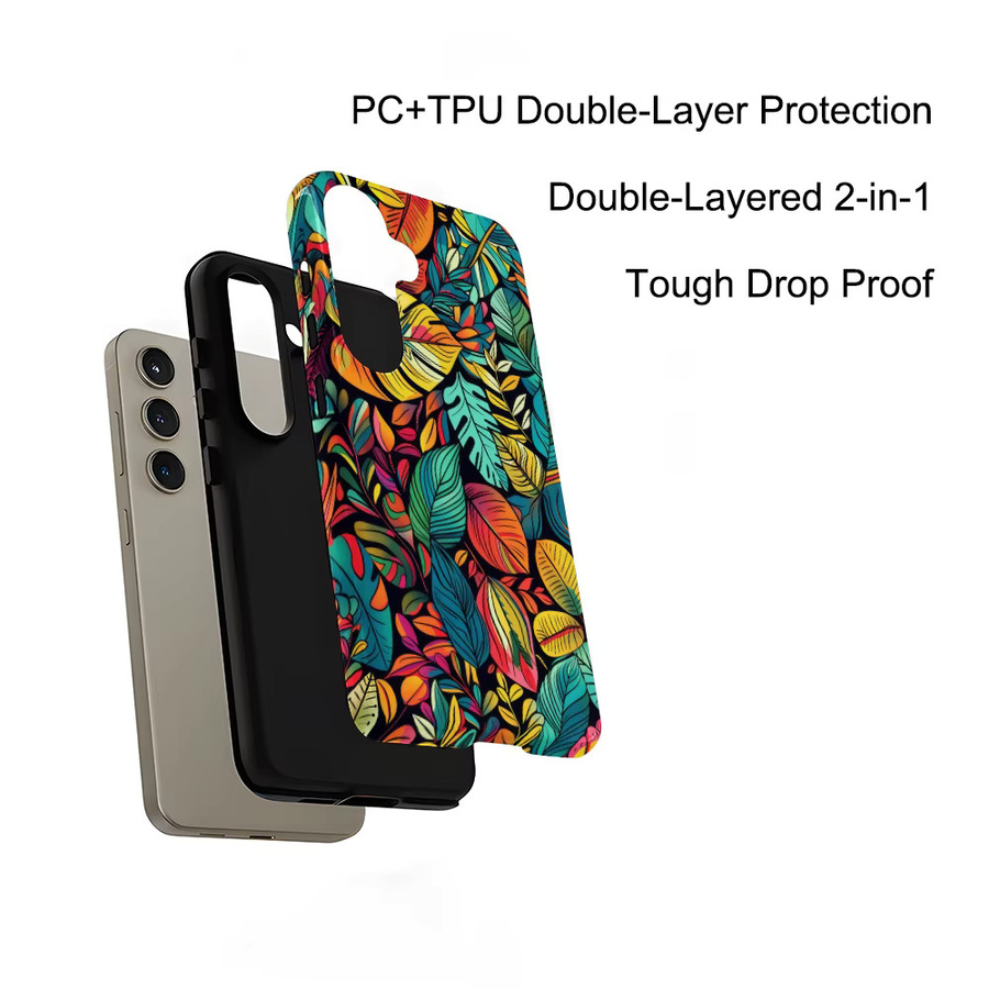 Glänzende Handyhülle mit Blattmuster für Samsung Galaxy S26 S25 S24 S23 S20 FE A56 A36 Ultra in Multicolour - Bild 5