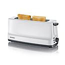 Severin Automatik-Langschlitztoaster AT 2232 mit 800 W, Brotscheibenzentrierung, Brötchen-Röstaufsatz, Defroster und Aufwärmfunktion, grau/weiß - Bild 2