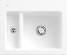 Villeroy & Boch Spüle Subway in Weiß aus Keramik mit Ablaufrinne und Handwaschbecken, Breite: 60 cm - Bild 1