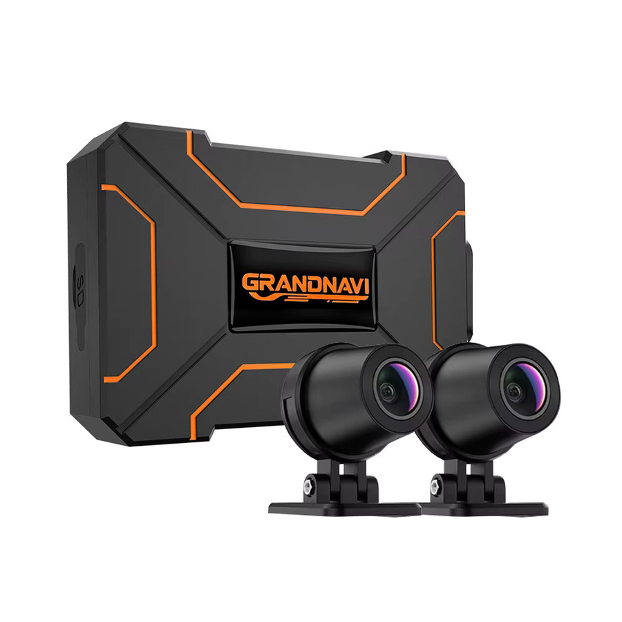 Grandnavi Motorrad Dual-DVR Action-Kamera mit 1080P 2K Auflösung, Vorder- und Rückansicht, Wasserdicht, Nachtsicht und WLAN, Schwarz - Bild 7