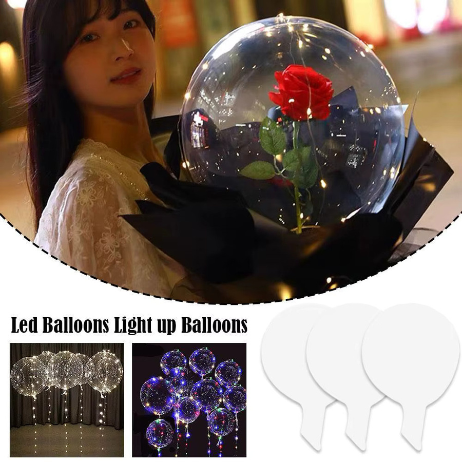Transparente LED-Leuchtwellenballons aus Kunststoff für Hochzeiten, Geburtstage und Feierlichkeiten - Bild 3