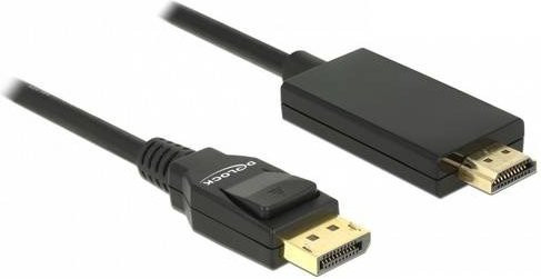 Delock DisplayPort auf HDMI Anschlusskabel Schwarz 2m mit vergoldeten Steckkontakten - Bild 1