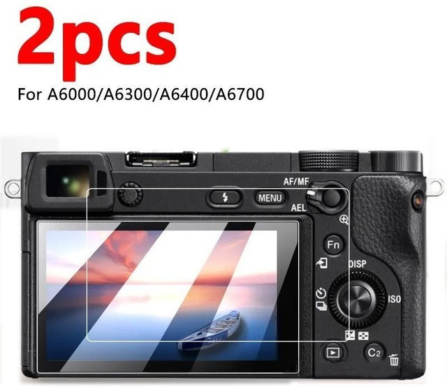 2 Stück Displayschutzfolie aus gehärtetem Glas für Sony A6700 A6400 A6300 A6000, transparent, HD, 9H Härte und kratzfest - Bild 1