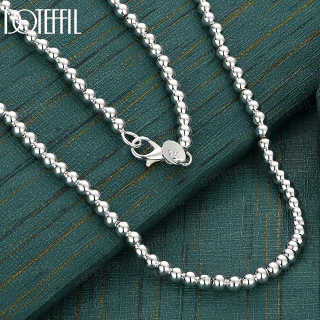 DOTEFFIL Perlenkette 925 Silber, schwarz, 40 cm, Unisex - Bild 1