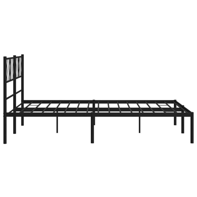 Vidaxl Metallbettgestell mit Kopfteil aus Stahl in Schwarz, B/T/H: 160 x 200 cm - Bild 2