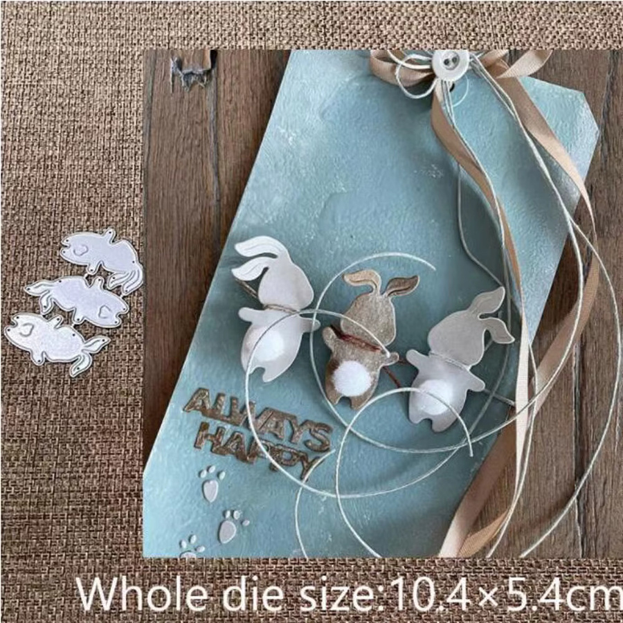 Metall Prägestempel mit Tier-Motiven Schmetterling Kaninchen Pferd für Scrapbooking und Kartenbasteln in Silber - Bild 3