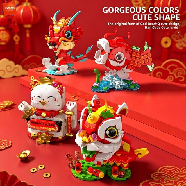 KAVOWORLD Chinesisches Neujahr Mythische Bestien, Bausteine - Bild 1