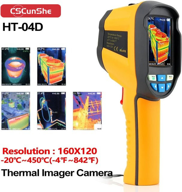 CSCUNSHE HT-04D Tragbare Wärmebildkamera in Gelb mit 160 x 120 Auflösung und wasserdichter Funktion - Bild 1
