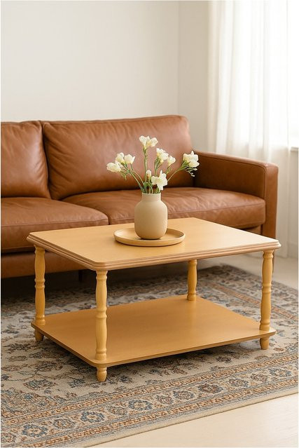Couchtisch Martha von Möbel direkt online aus Massivholz Rubberwood in Beige - Bild 1