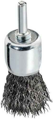 Metabo Pinselbürste aus Stahl gewellt in Silber, Durchmesser: 25 mm, Drahtstärke: 0,3 mm, Schaft: 6 mm - Bild 1