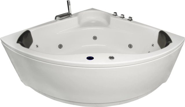 Basera Indoor Eck-Whirlpool Badewanne Futuna Basic in Hochglanz Weiß, B/T: 140 x 140 cm - Bild 1