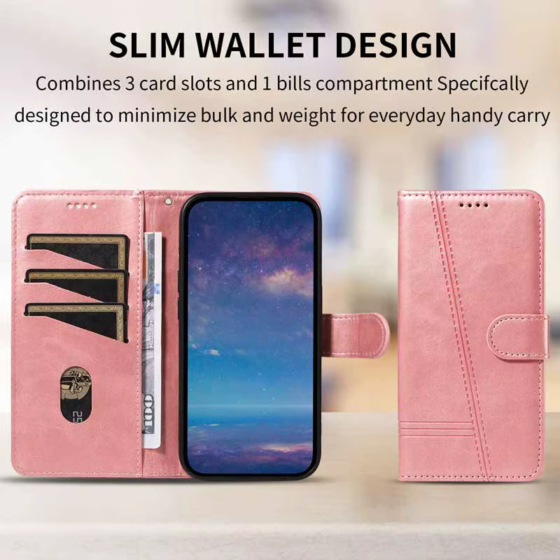 Leder-Handyhülle für Poco F6 X6 M6 F8 Ultra F7 X7 M7 M8 X8 Pro Max X8Pro C65 C71 C75 C85 4G 5G Flip Wallet Kartenetui in Gold - Bild 3