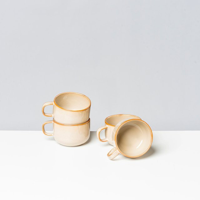 Kaffeeobertassen-Set Gipfelstück aus Steinzeug in Beige - Bild 1